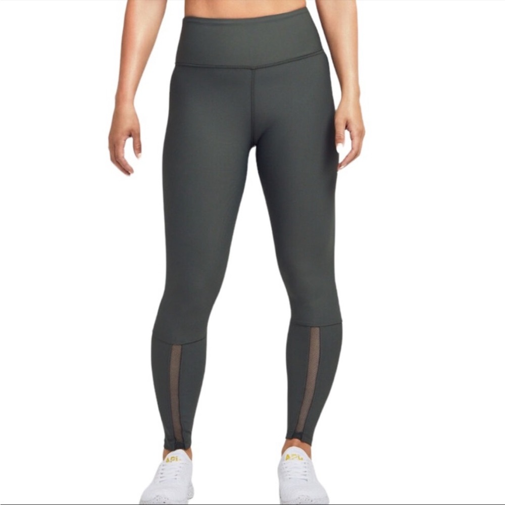 Soul by Soulcycle Olive Green Mesh Insert Tights Leggings Size Large NWT